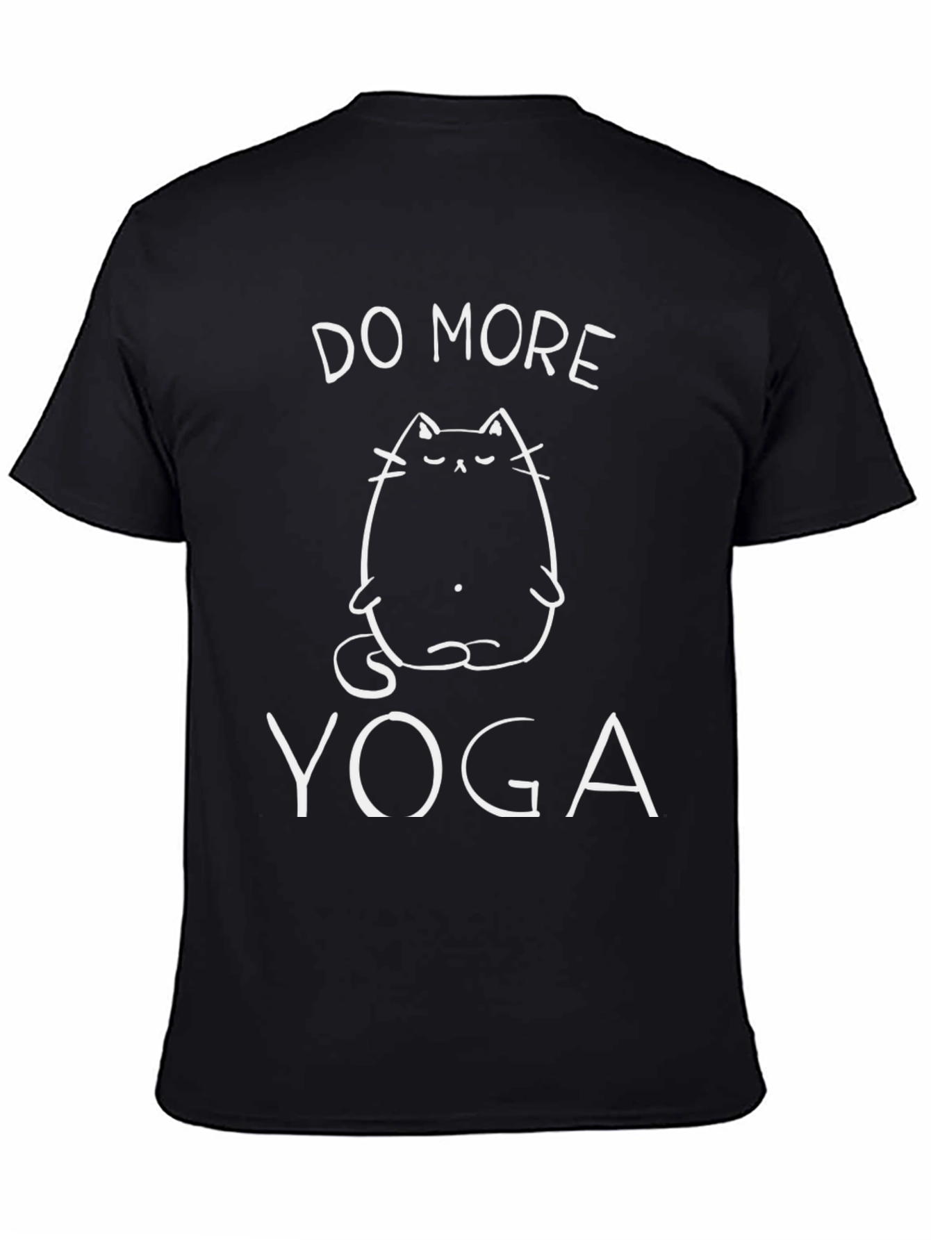 Do More Yoga Cat Graphic Tee - Unisex Black T-Shirt