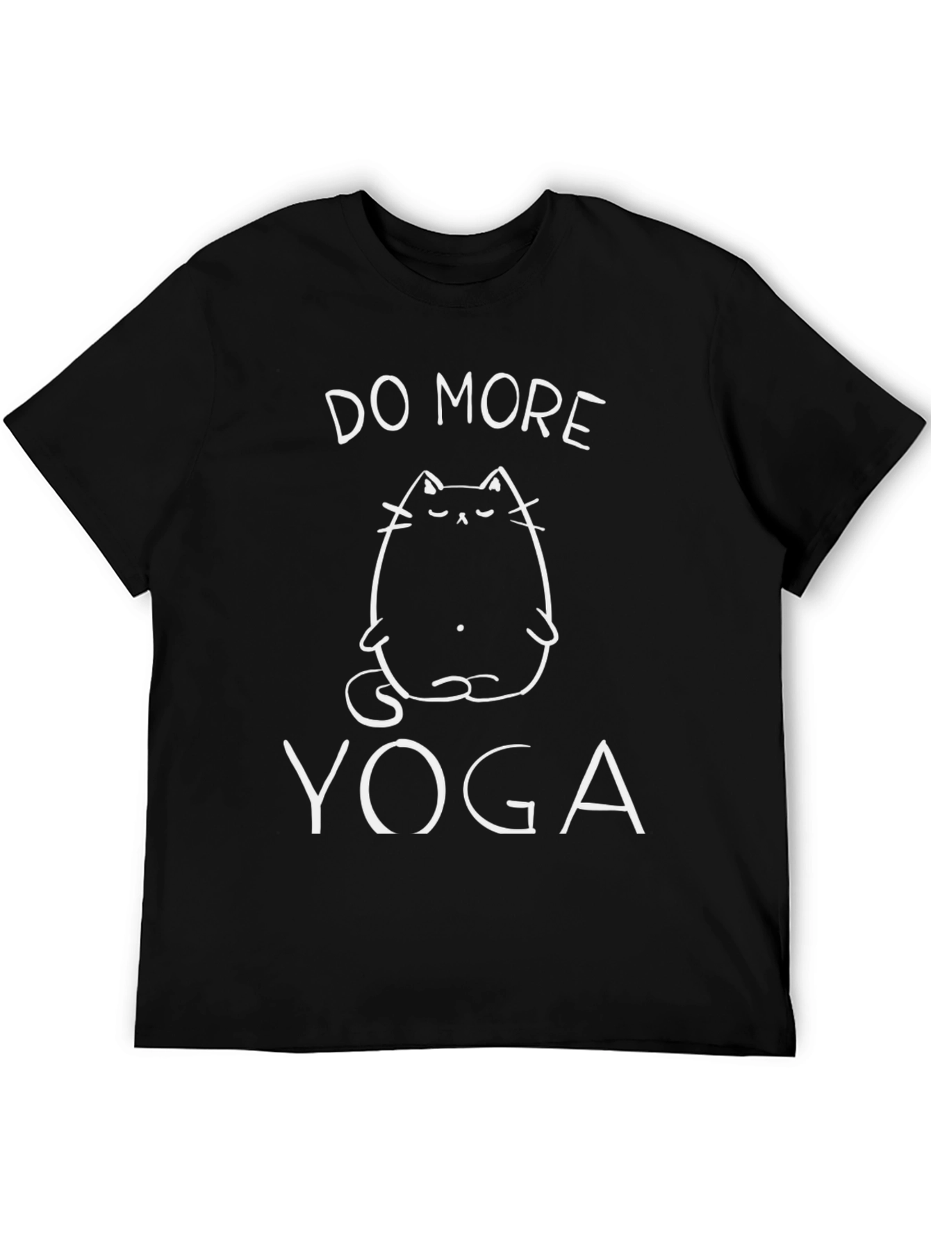Do More Yoga Cat Graphic Tee - Unisex Black T-Shirt