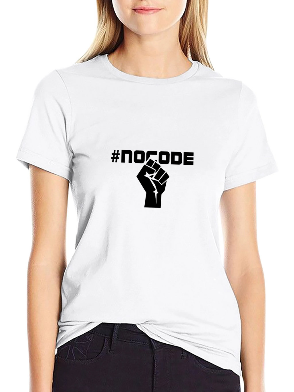 #NoCode Fist Graphic Black T-Shirt - Empowering Software Development