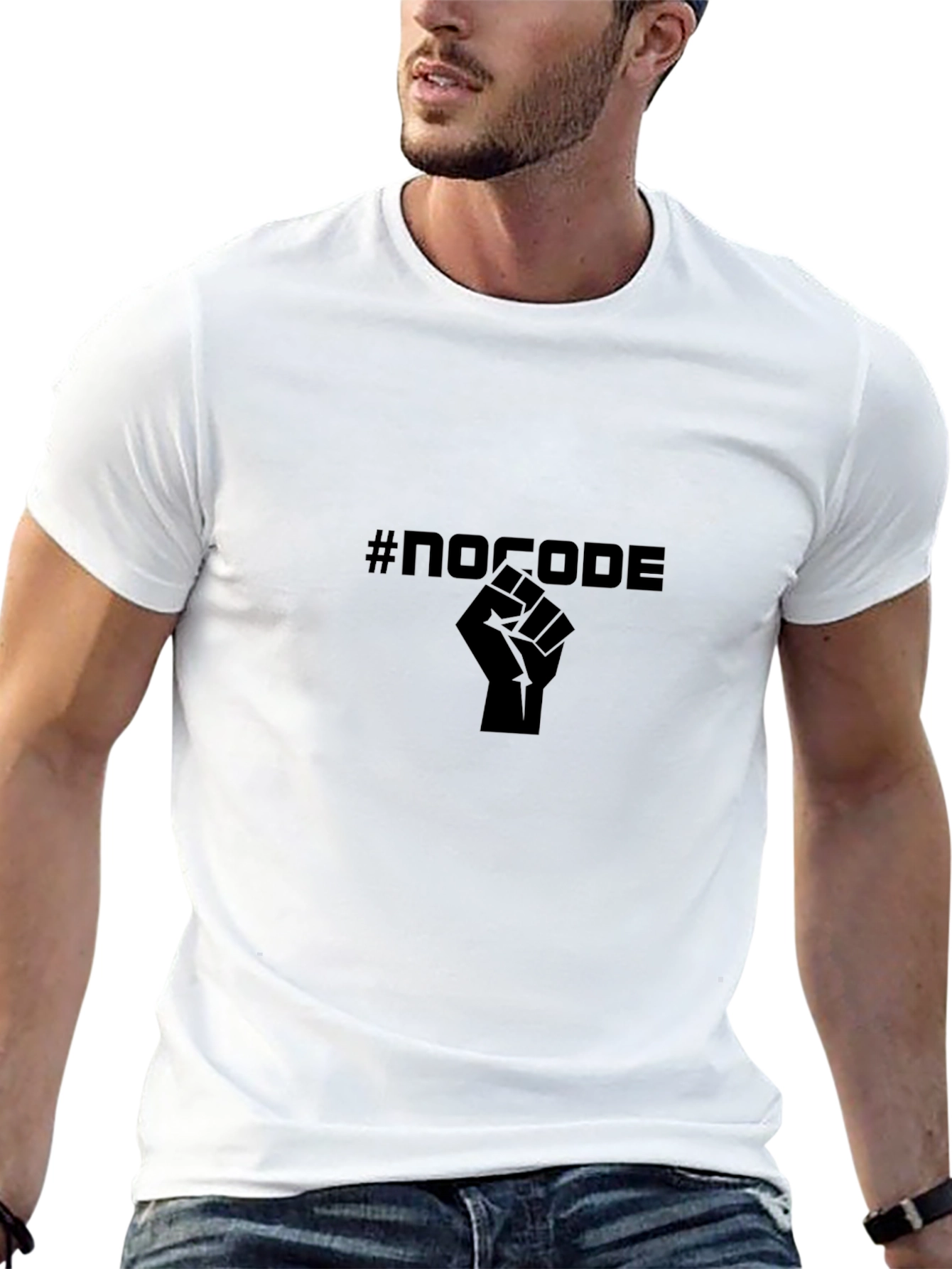 #NoCode Fist Graphic Black T-Shirt - Empowering Software Development