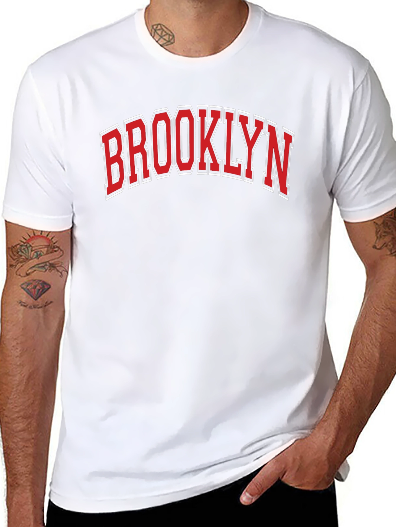Brooklyn Text Graphic Black Cotton T-Shirt