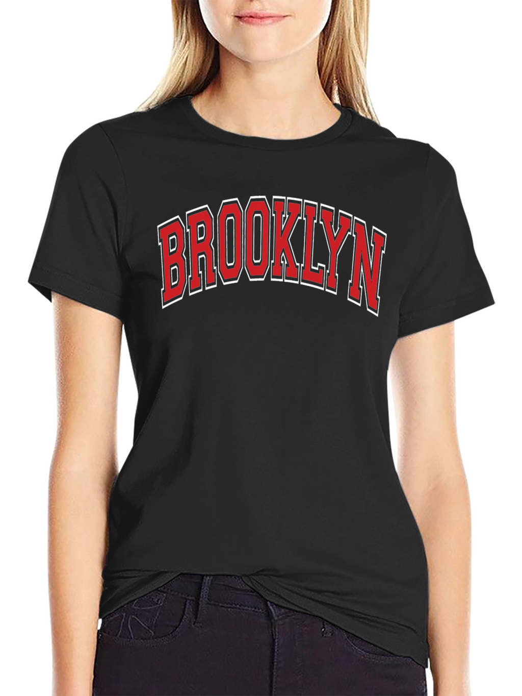 Brooklyn Text Graphic Black Cotton T-Shirt
