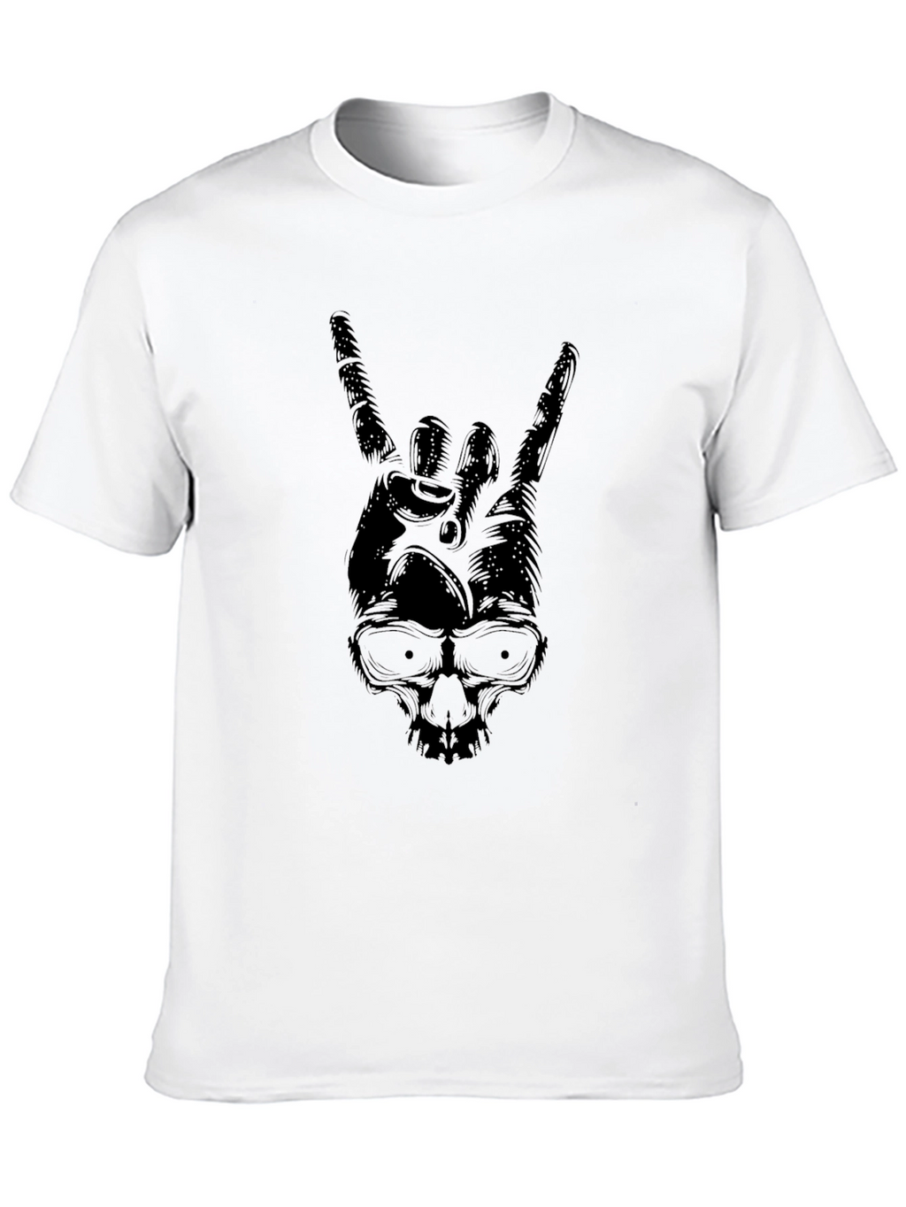 Rock On Skull Graphic T-Shirt - Black
