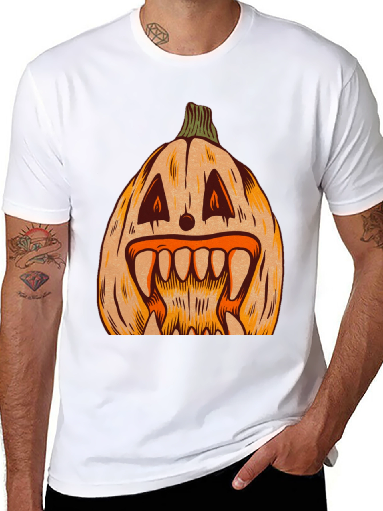 Spooky Pumpkin Graphic Tee - Halloween Shirt