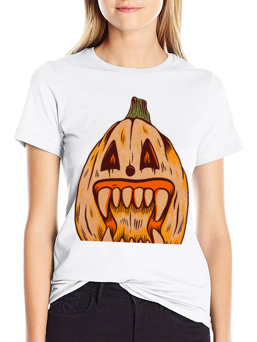 Spooky Pumpkin Graphic Tee - Halloween Shirt