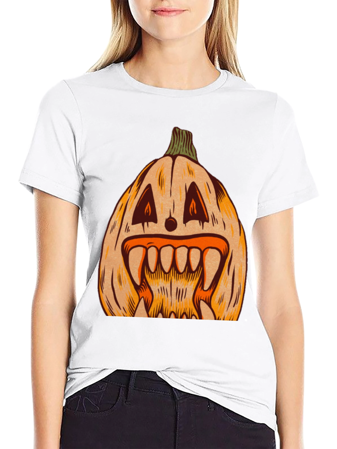 Spooky Pumpkin Graphic Tee - Halloween Shirt