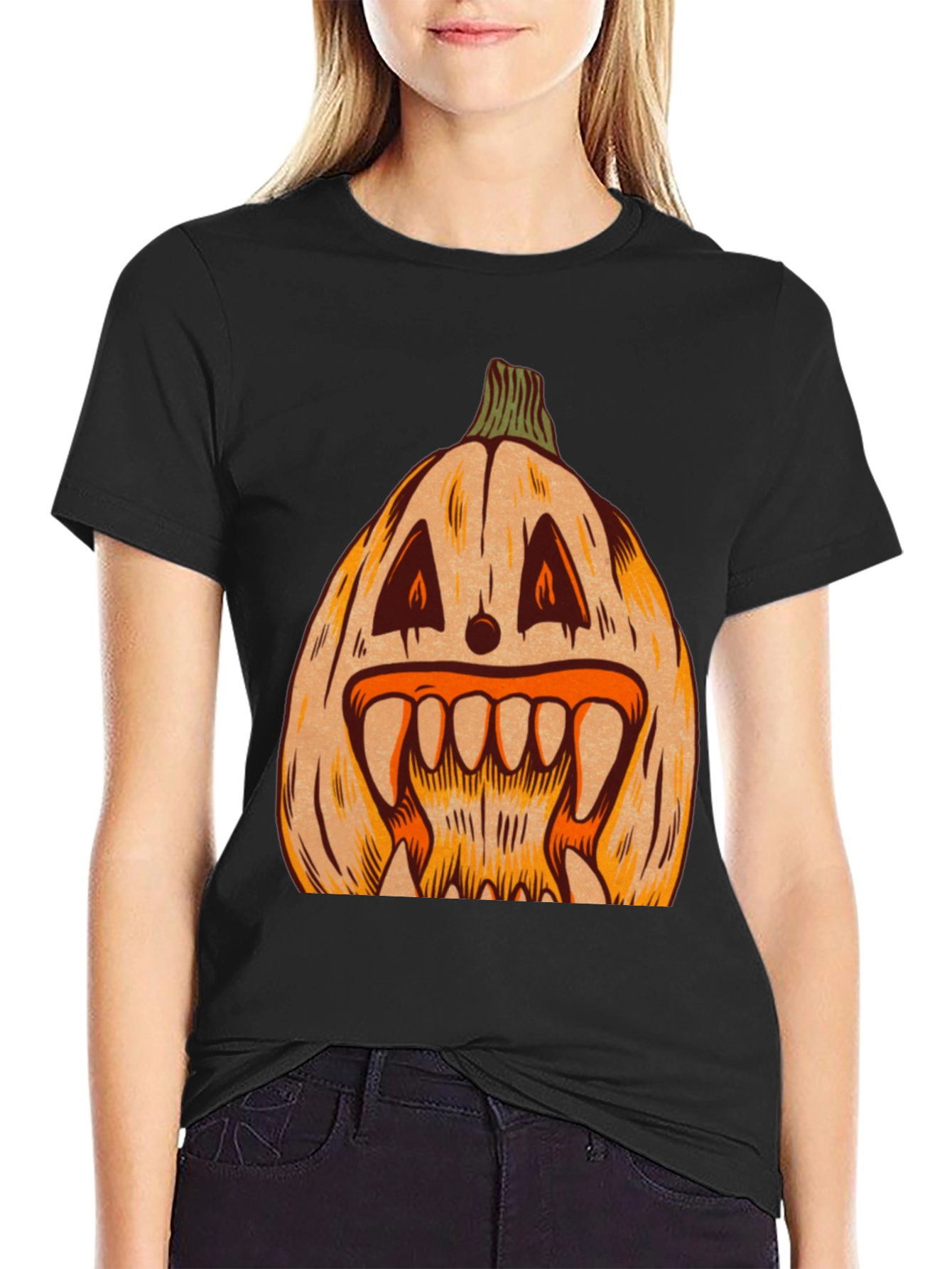Spooky Pumpkin Graphic Tee - Halloween Shirt
