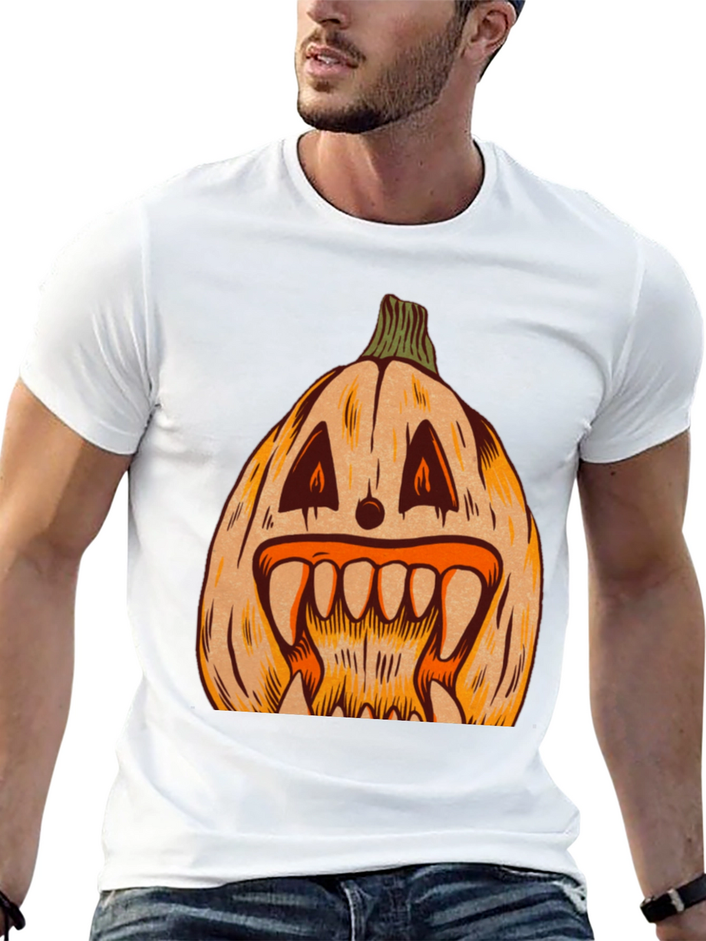 Spooky Pumpkin Graphic Tee - Halloween Shirt