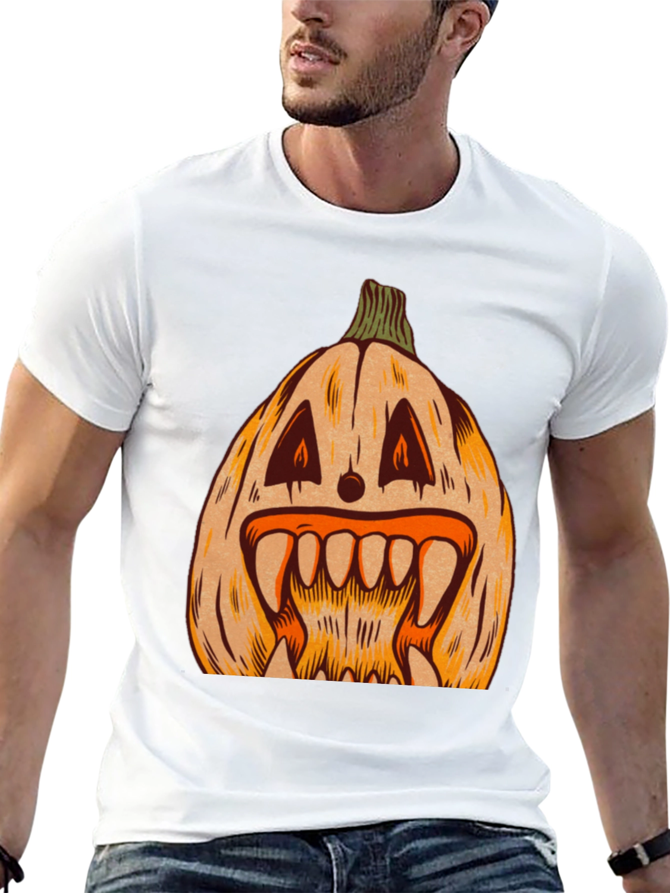 Spooky Pumpkin Graphic Tee - Halloween Shirt