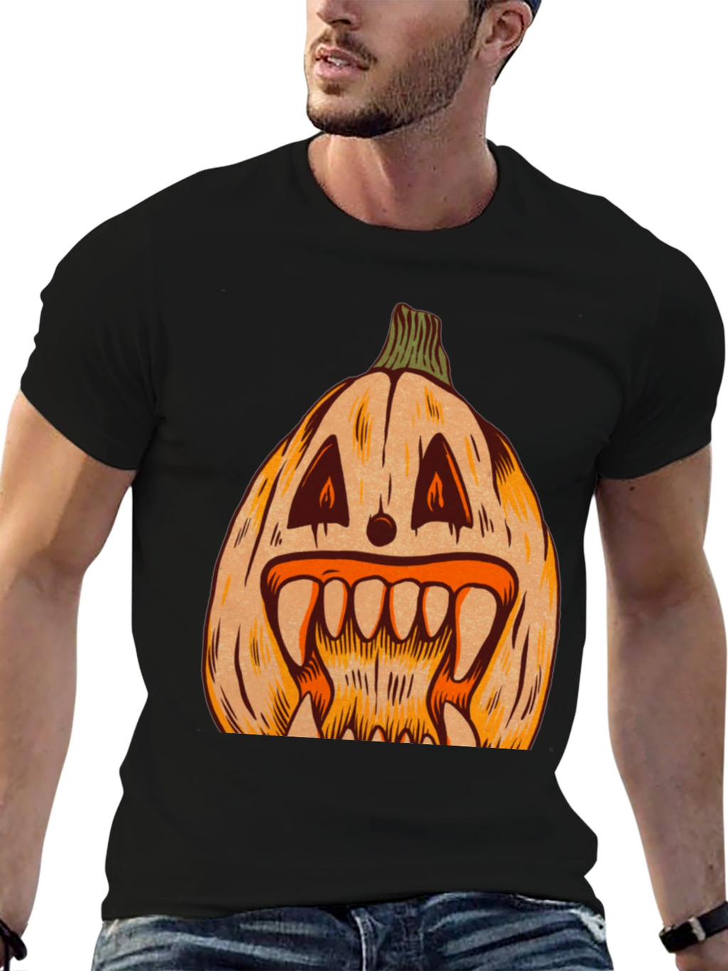 Spooky Pumpkin Graphic Tee - Halloween Shirt