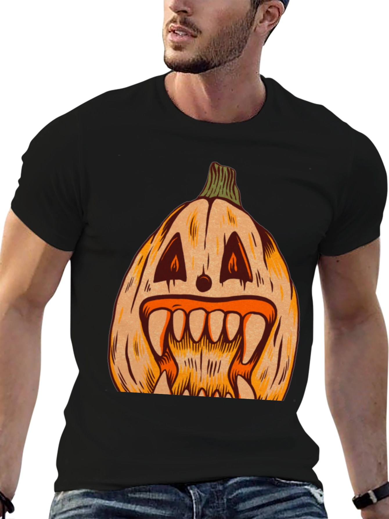 Spooky Pumpkin Graphic Tee - Halloween Shirt