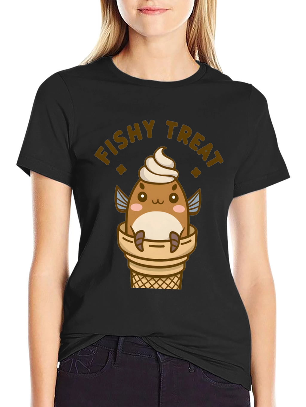 Fishy Treat T-Shirt - Cute Kawaii Ice Cream Fish