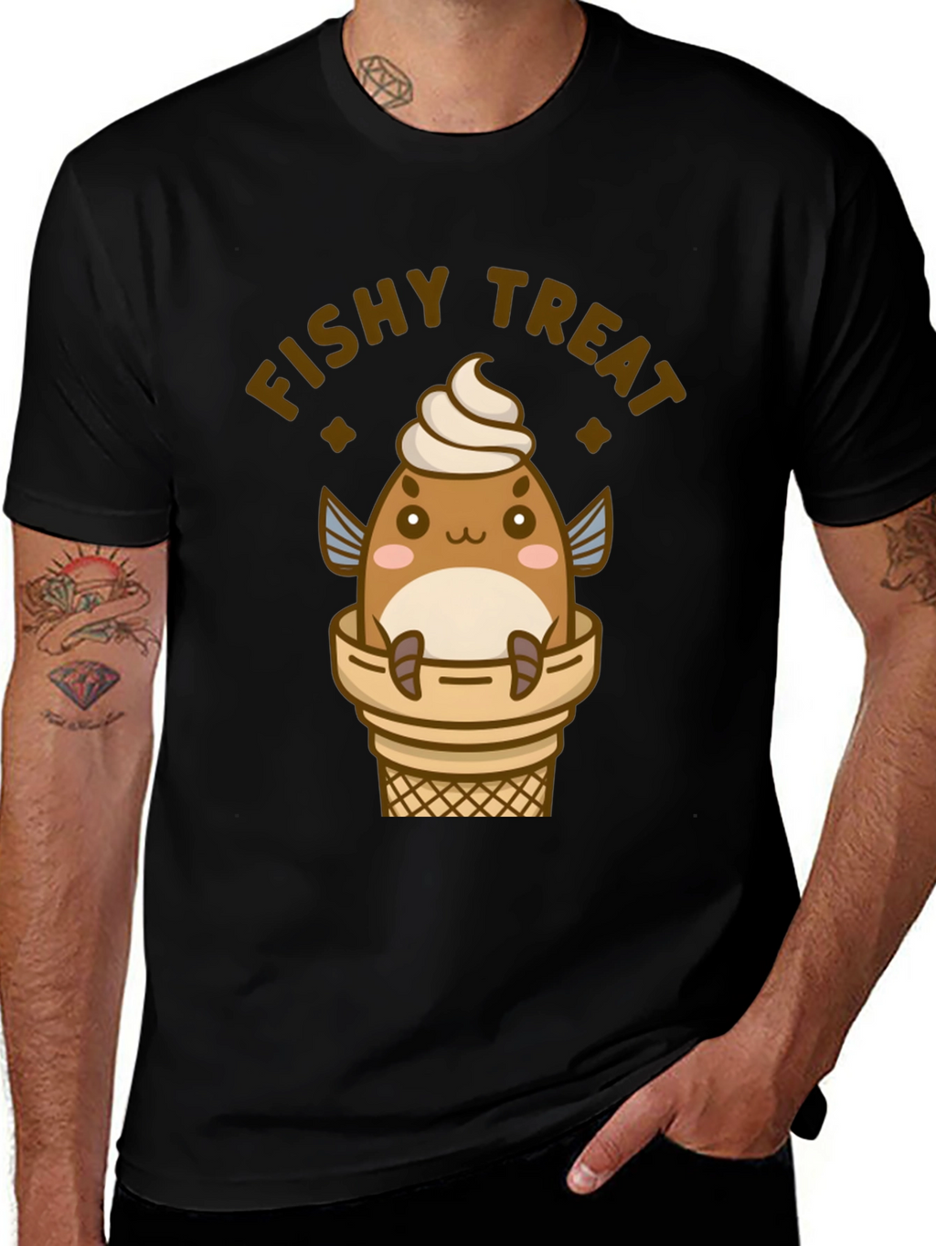 Fishy Treat T-Shirt - Cute Kawaii Ice Cream Fish
