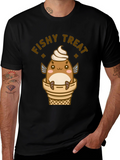 Fishy Treat T-Shirt - Cute Kawaii Ice Cream Fish
