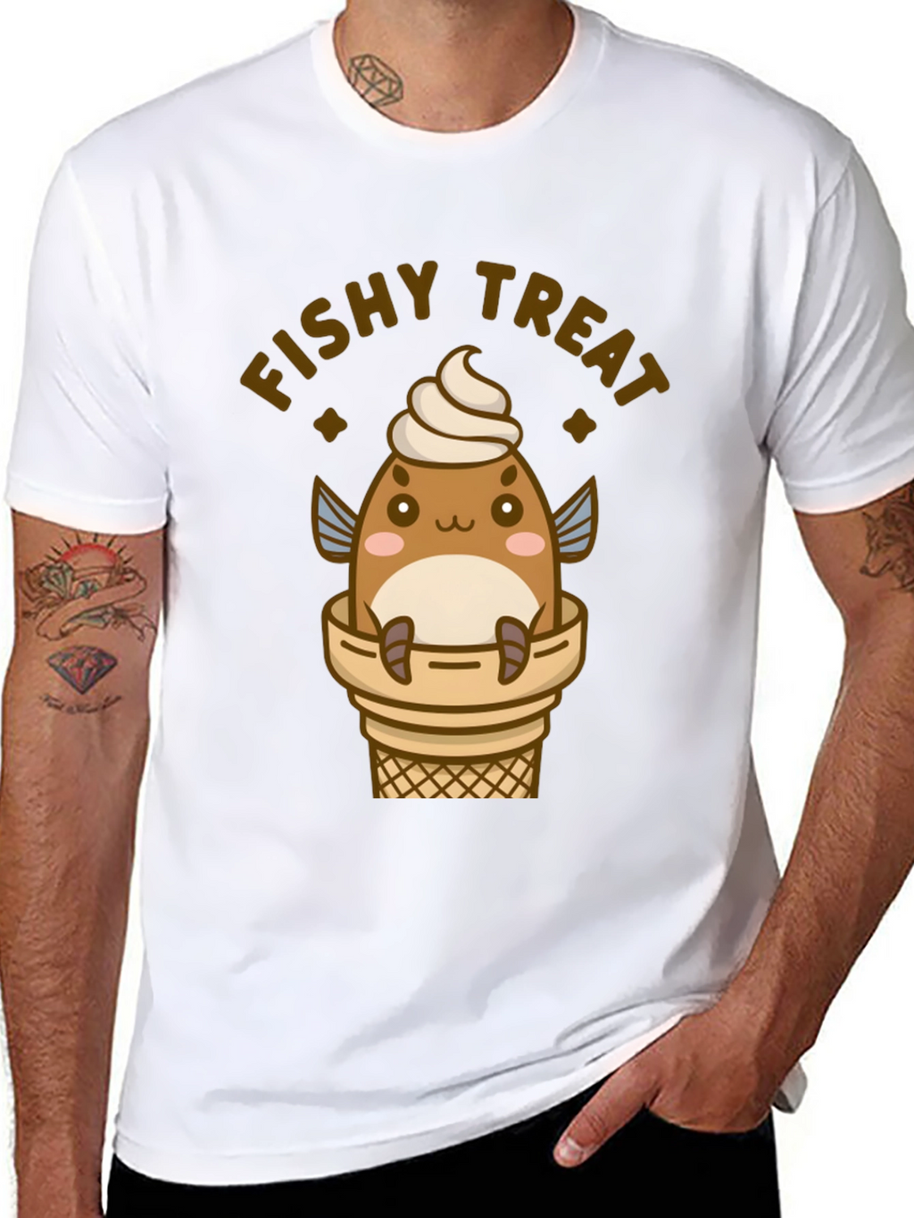Fishy Treat T-Shirt - Cute Kawaii Ice Cream Fish