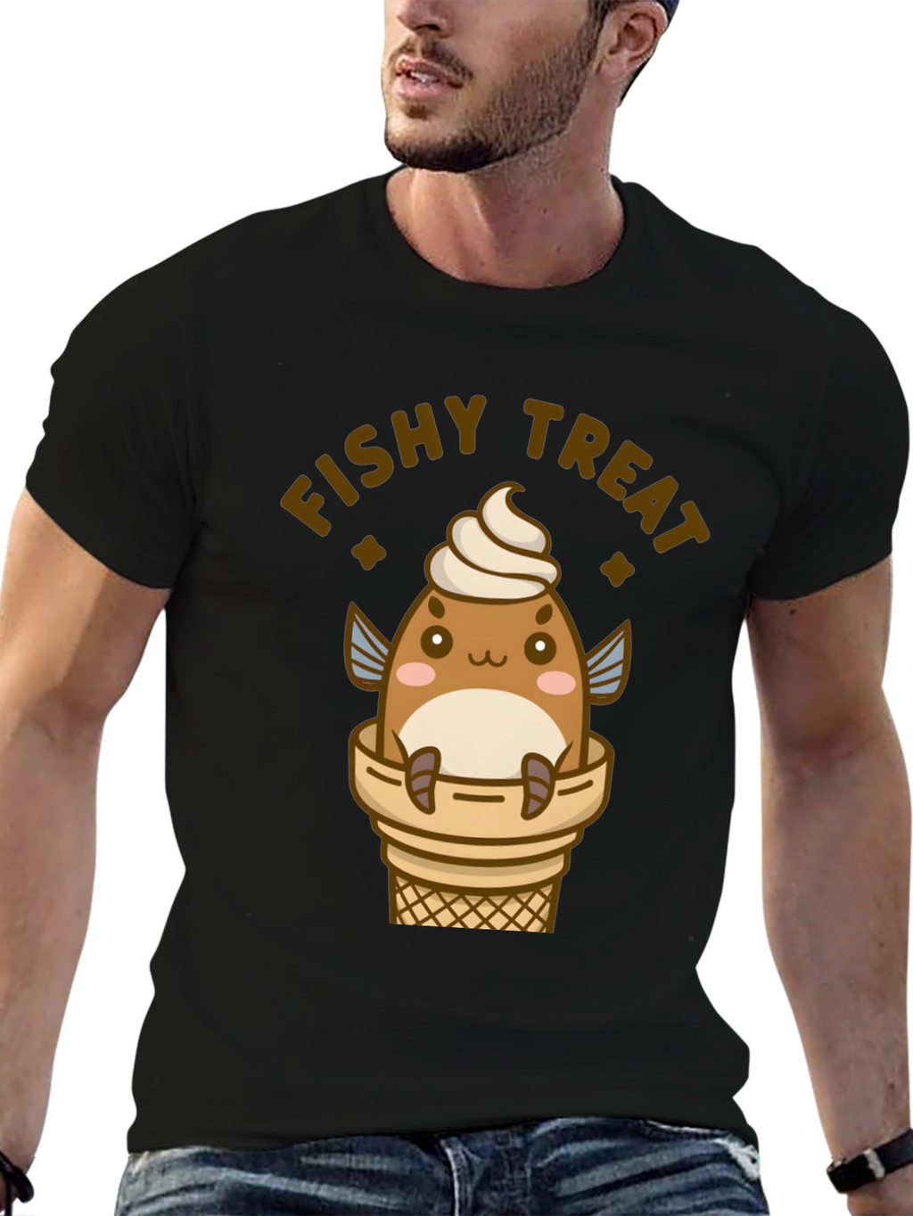 Fishy Treat T-Shirt - Cute Kawaii Ice Cream Fish