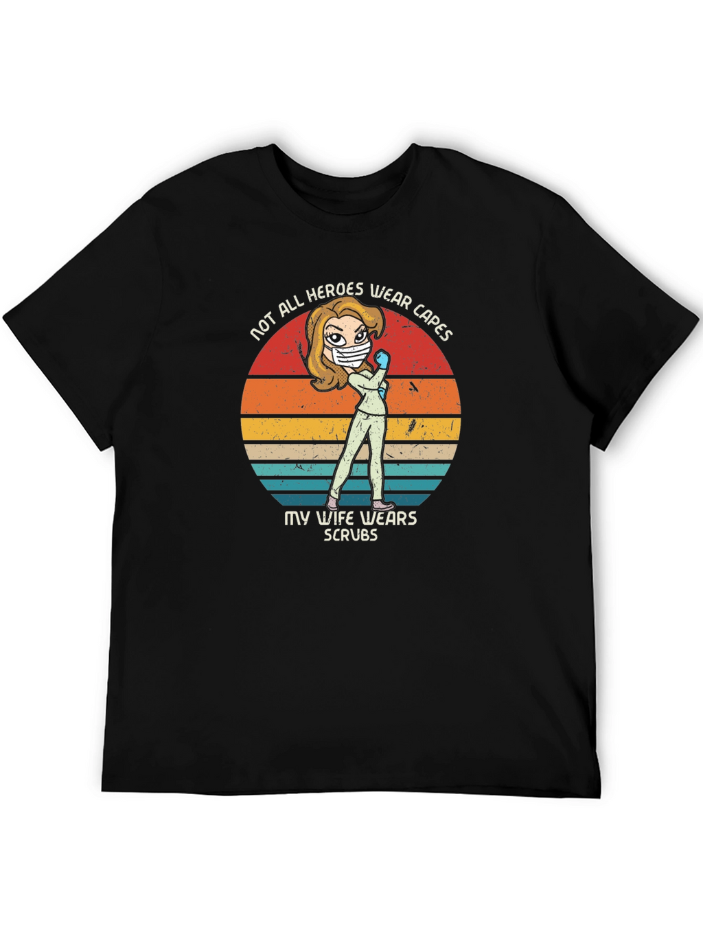 Hero Wife Scrubs Graphic Tee - Black