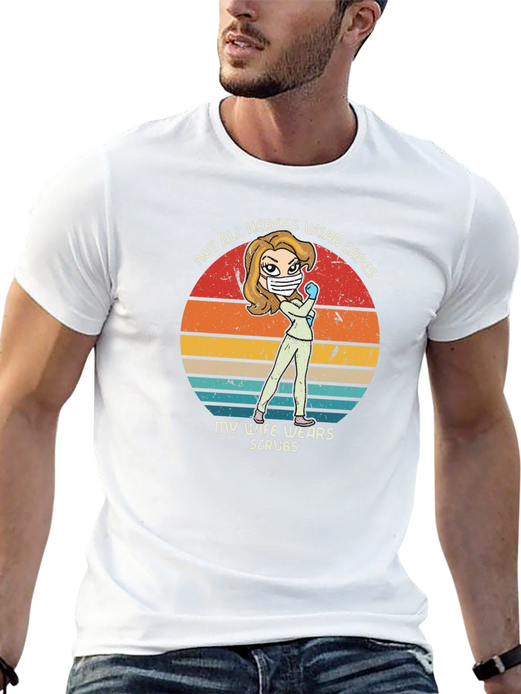 Hero Wife Scrubs Graphic Tee - Black