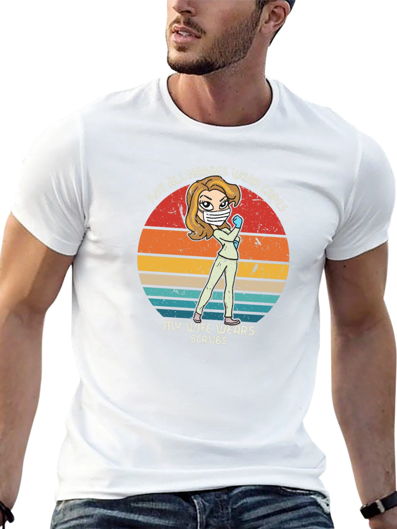Hero Wife Scrubs Graphic Tee - Black