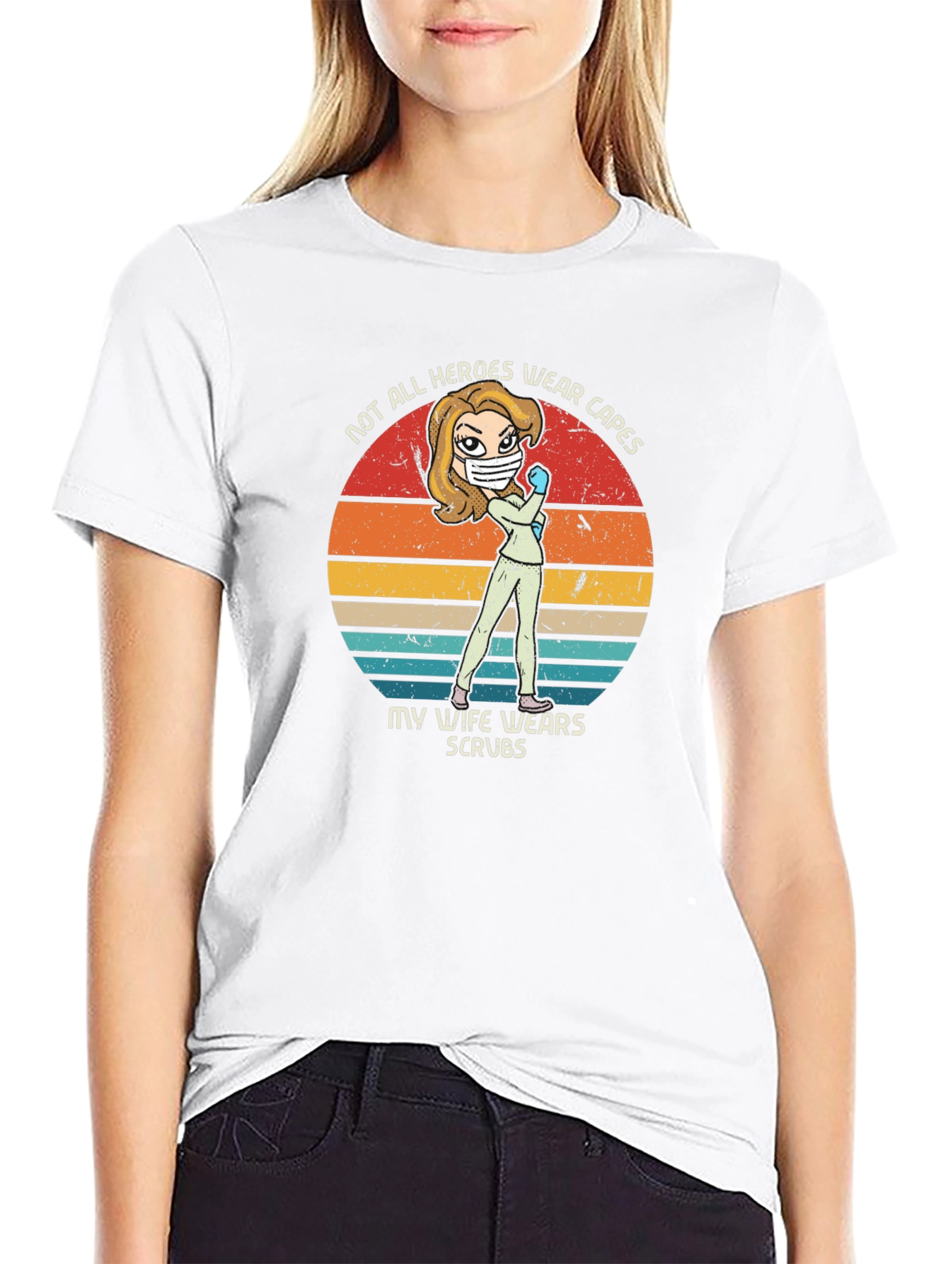 Hero Wife Scrubs Graphic Tee - Black