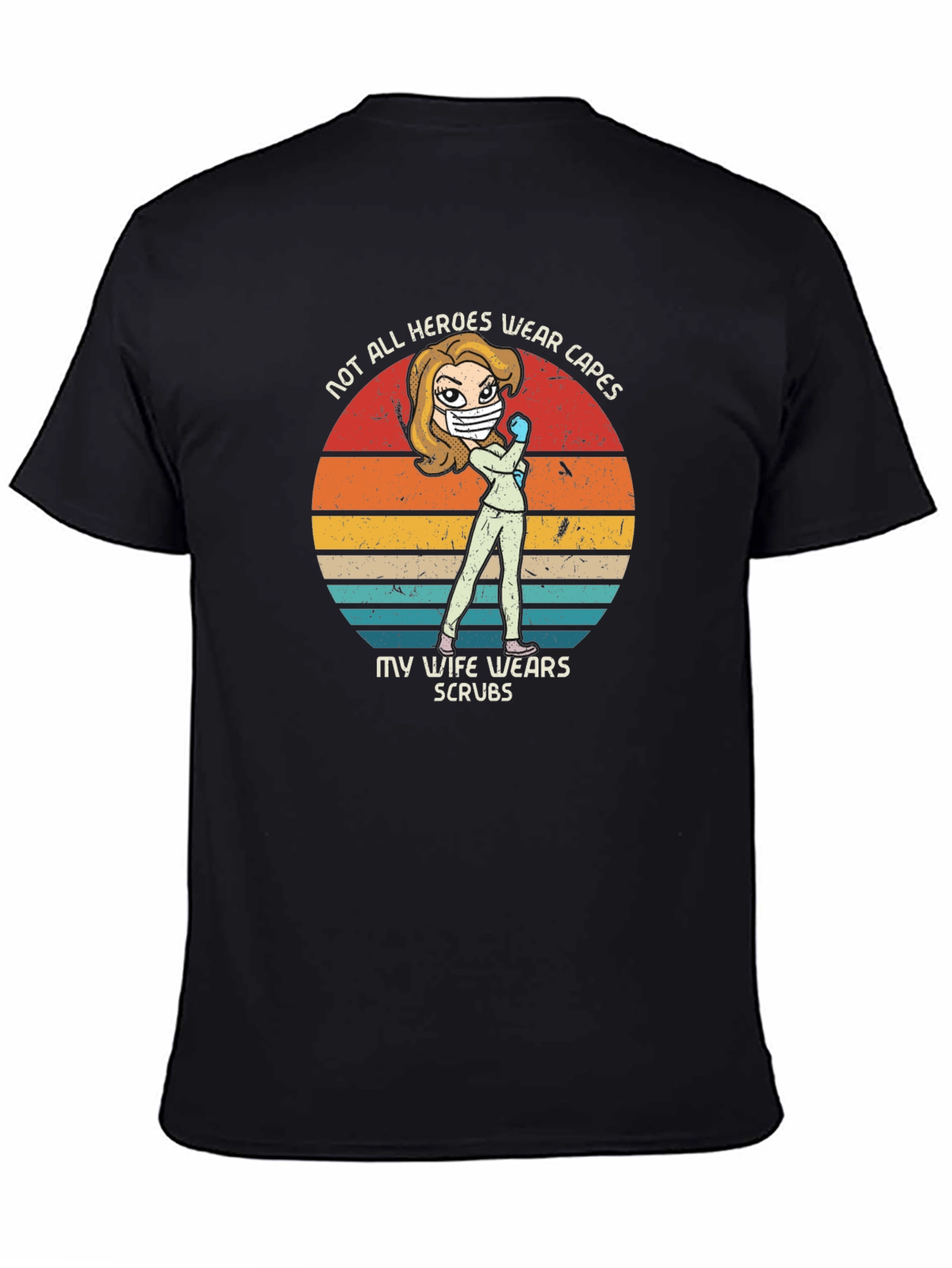 Hero Wife Scrubs Graphic Tee - Black
