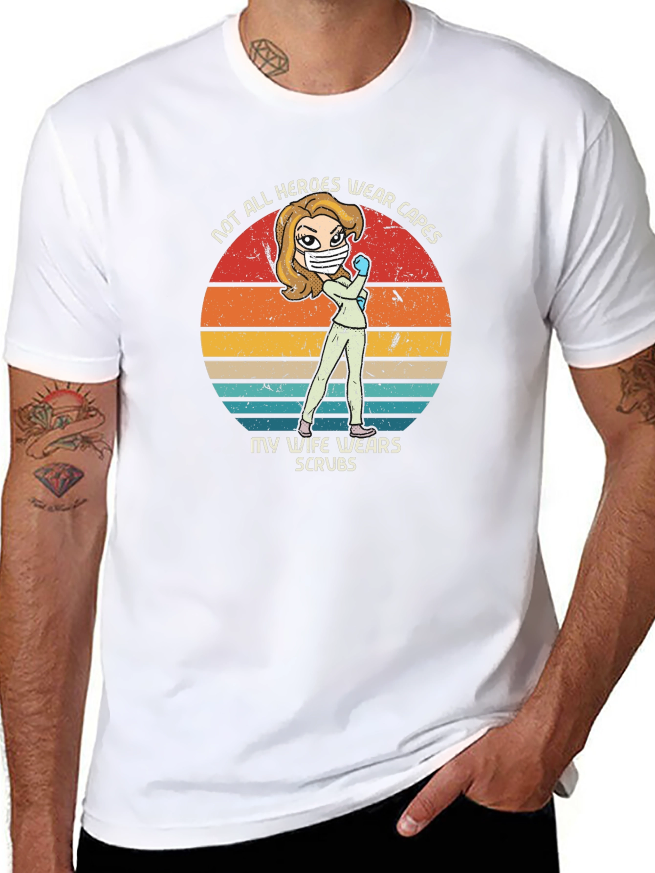 Hero Wife Scrubs Graphic Tee - Black