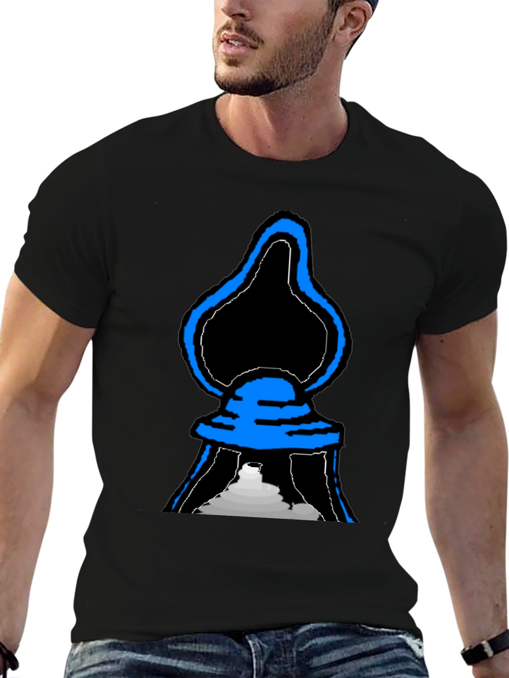 Abstract Graphic T-Shirt - Black Cotton Tee