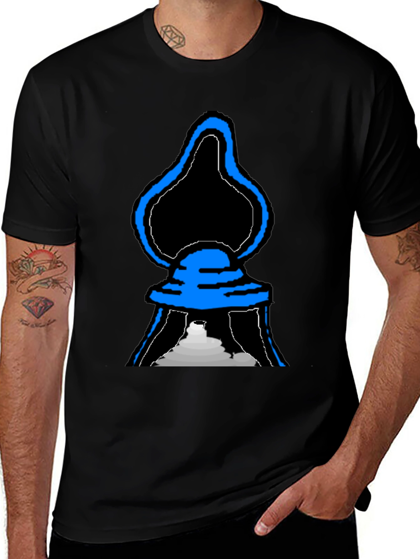 Abstract Graphic T-Shirt - Black Cotton Tee