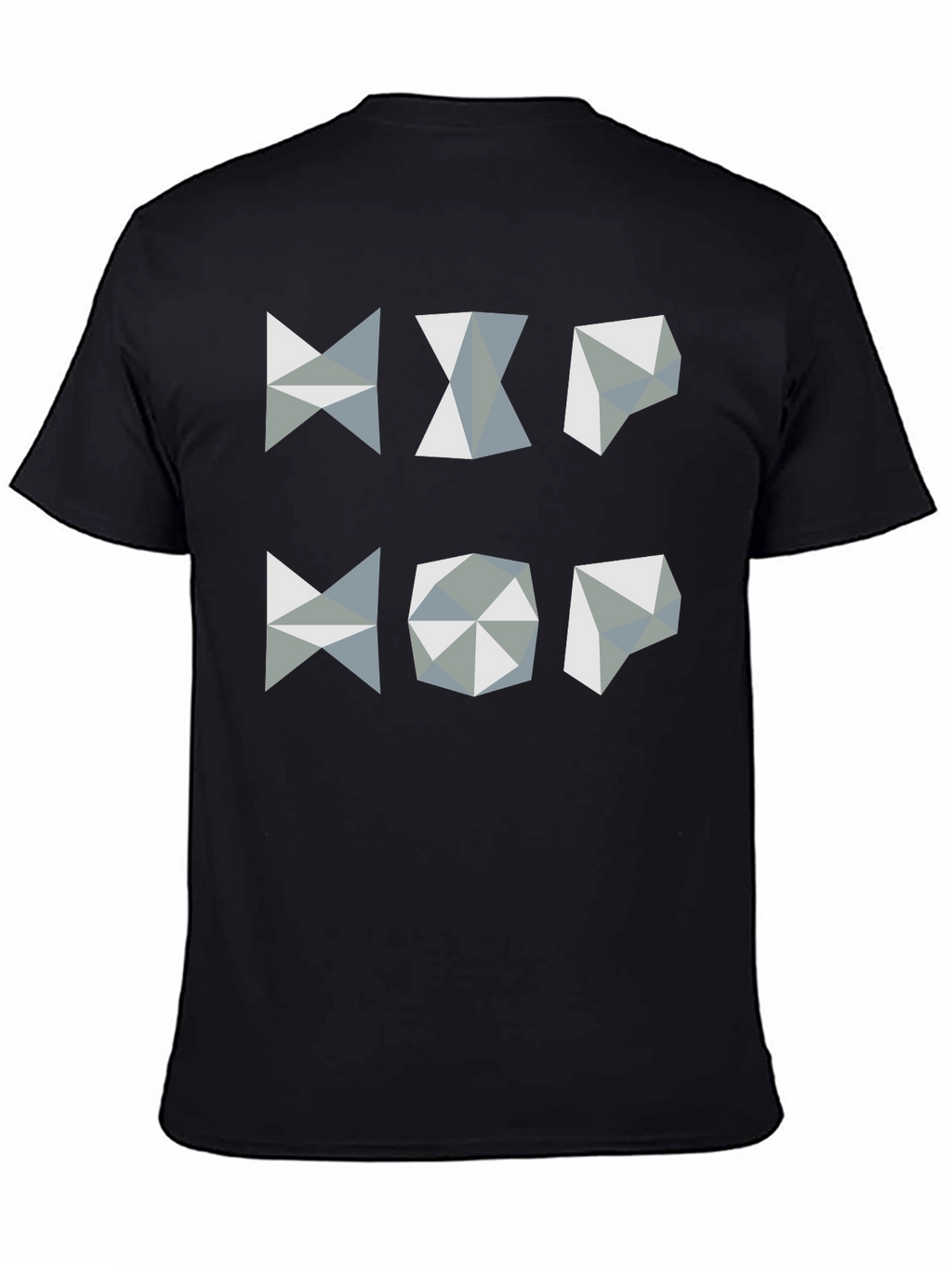 Geometric Hip Hop Graphic T-Shirt - Black