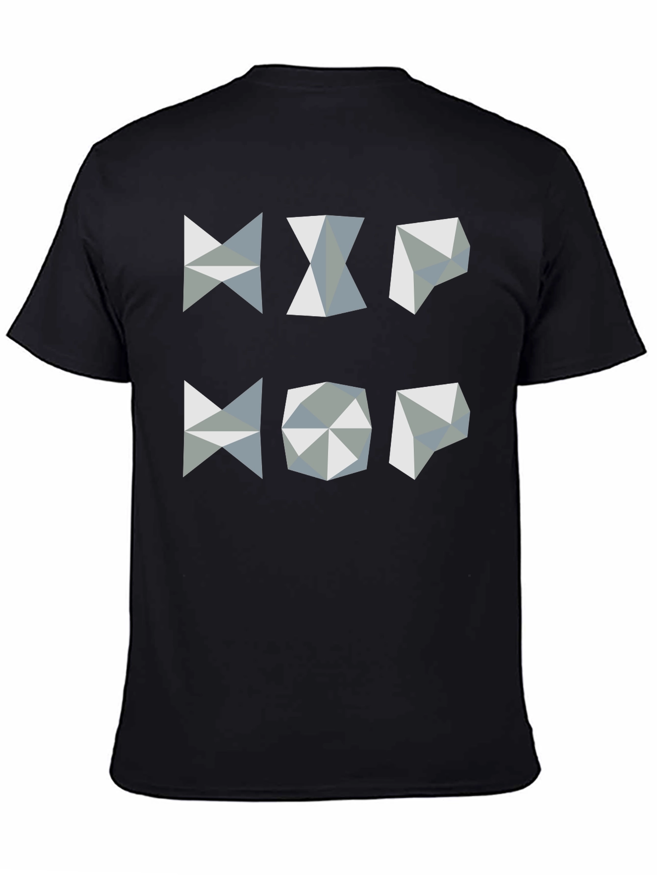 Geometric Hip Hop Graphic T-Shirt - Black