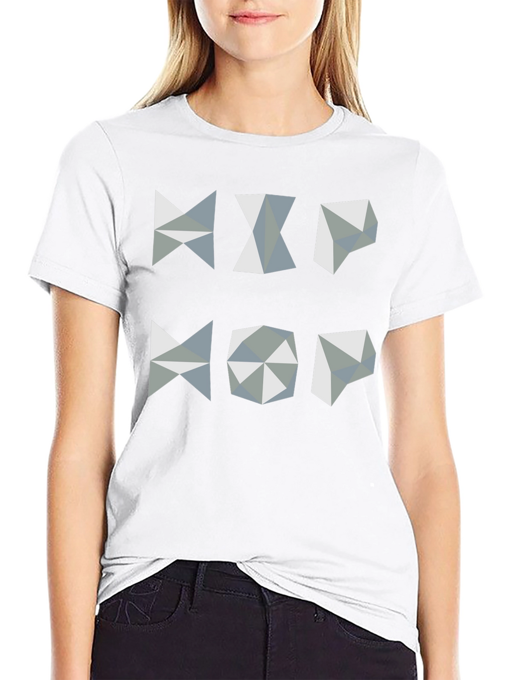 Geometric Hip Hop Graphic T-Shirt - Black