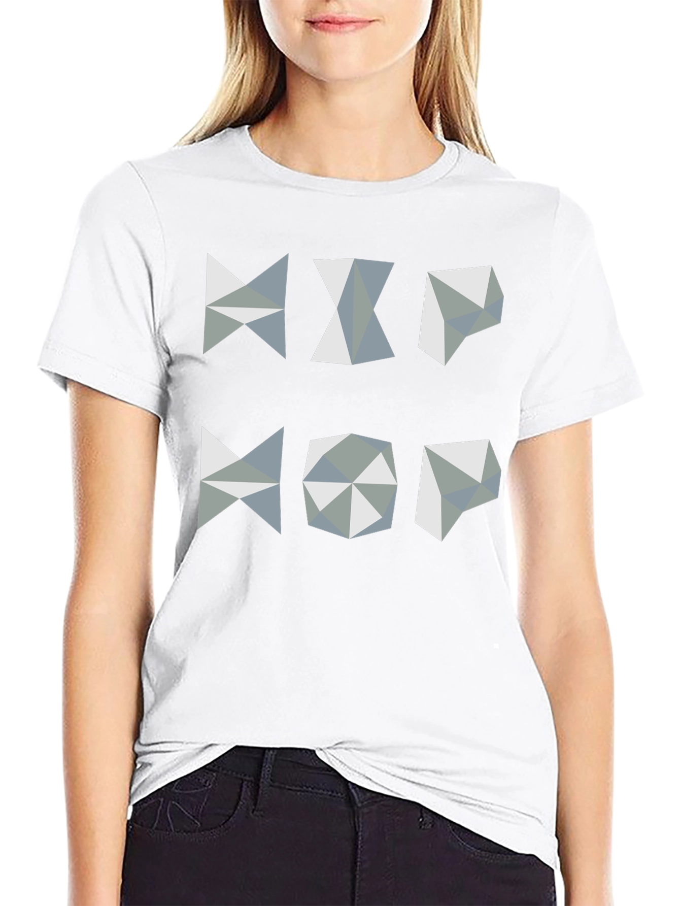 Geometric Hip Hop Graphic T-Shirt - Black