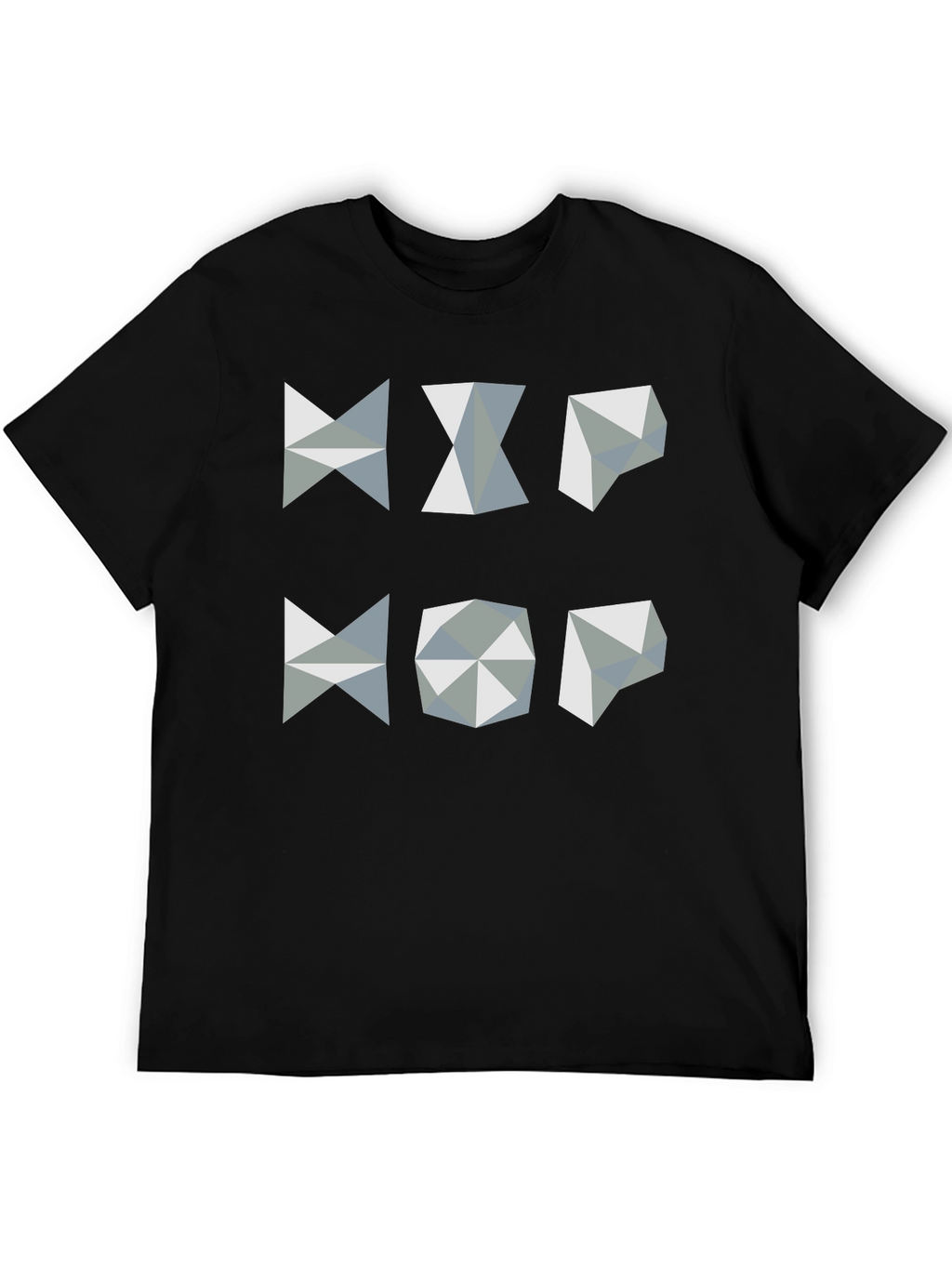 Geometric Hip Hop Graphic T-Shirt - Black