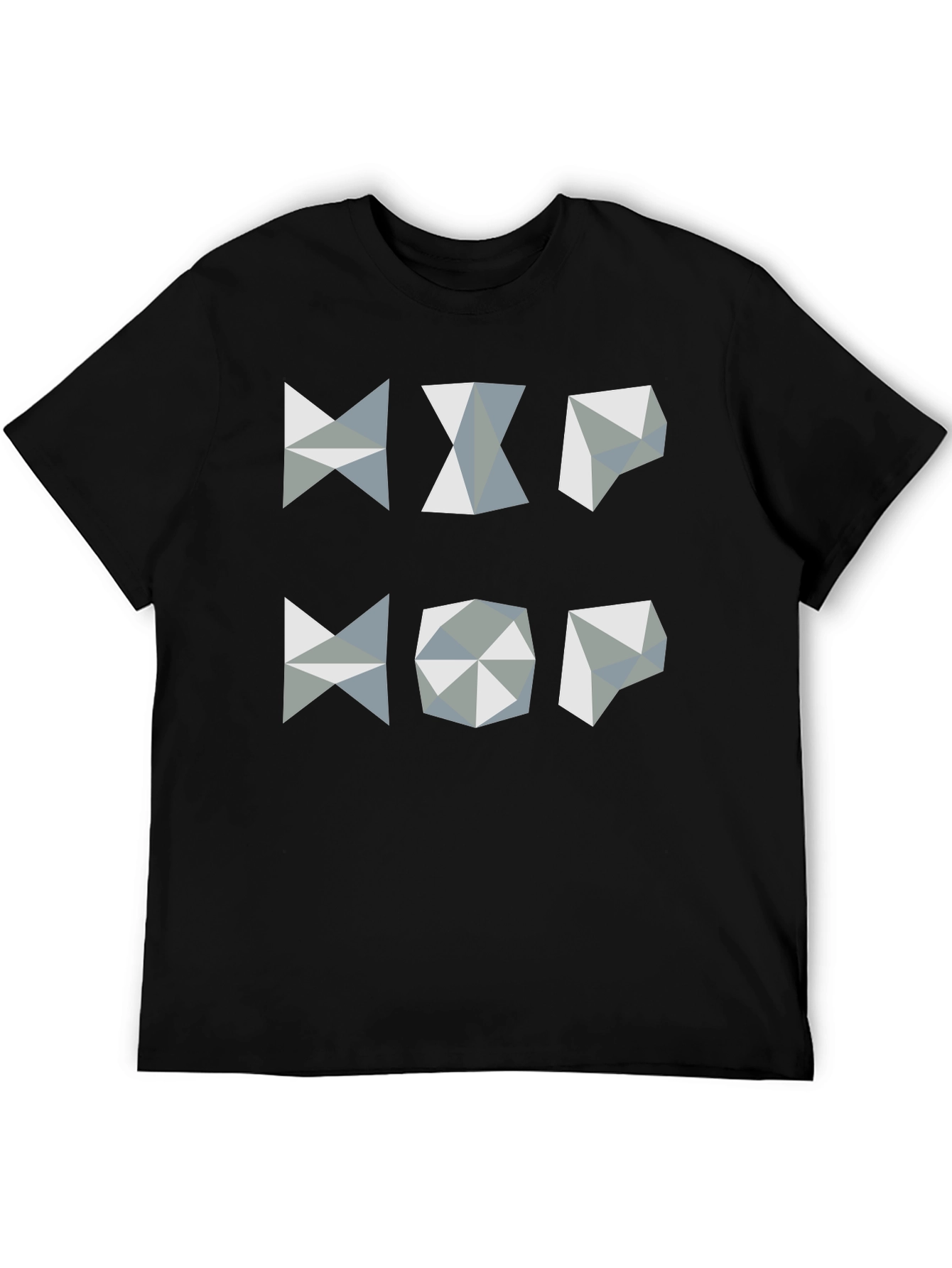 Geometric Hip Hop Graphic T-Shirt - Black