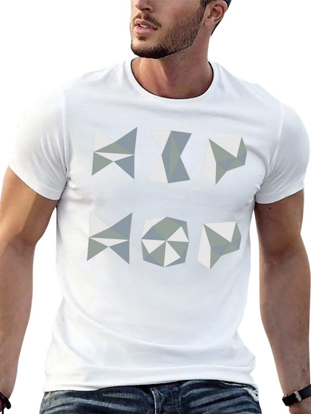Geometric Hip Hop Graphic T-Shirt - Black