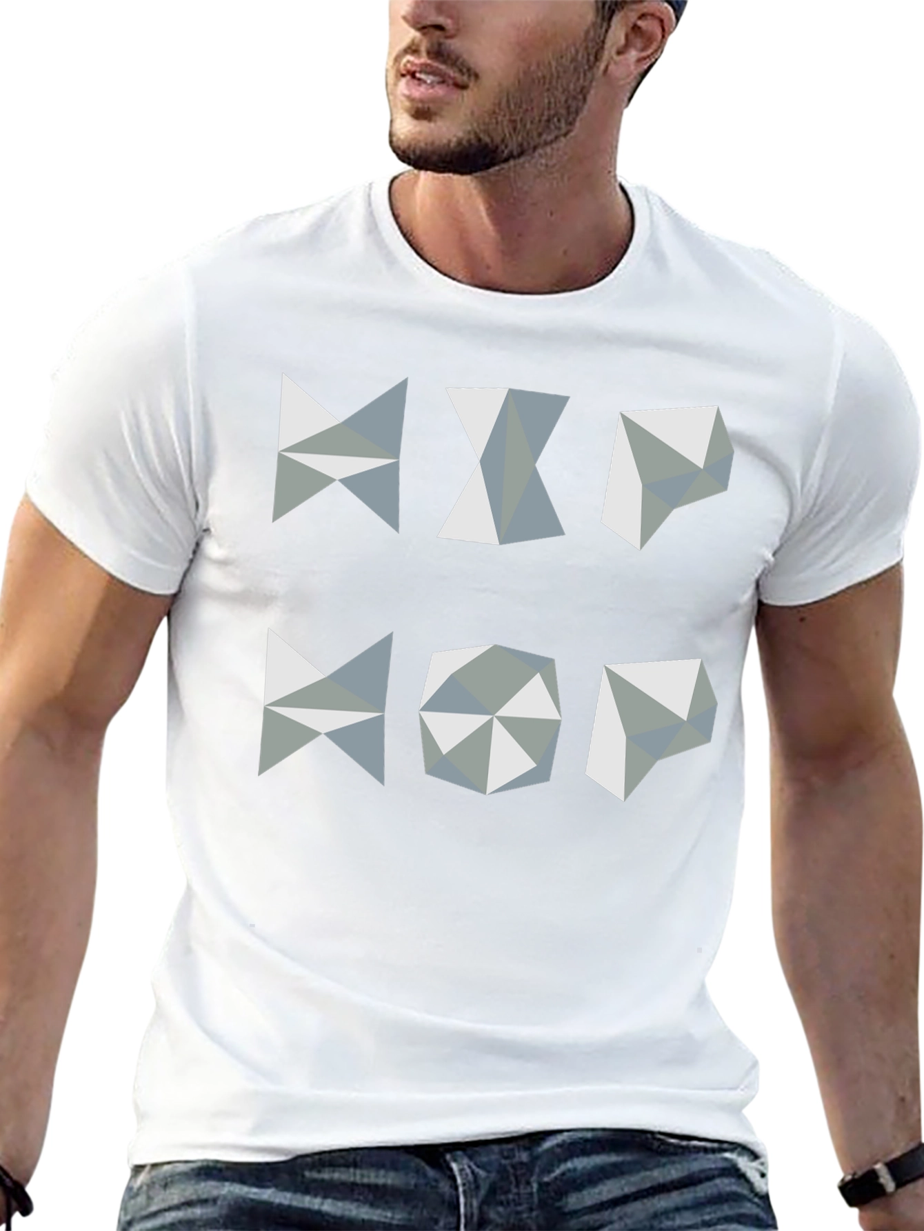 Geometric Hip Hop Graphic T-Shirt - Black
