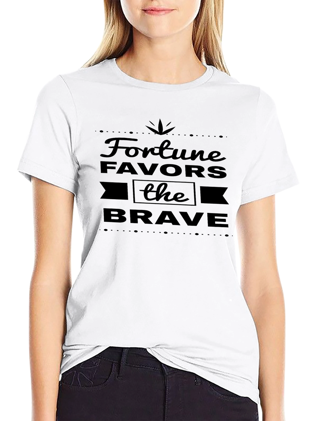 Fortune Favors the Brave Black T-Shirt