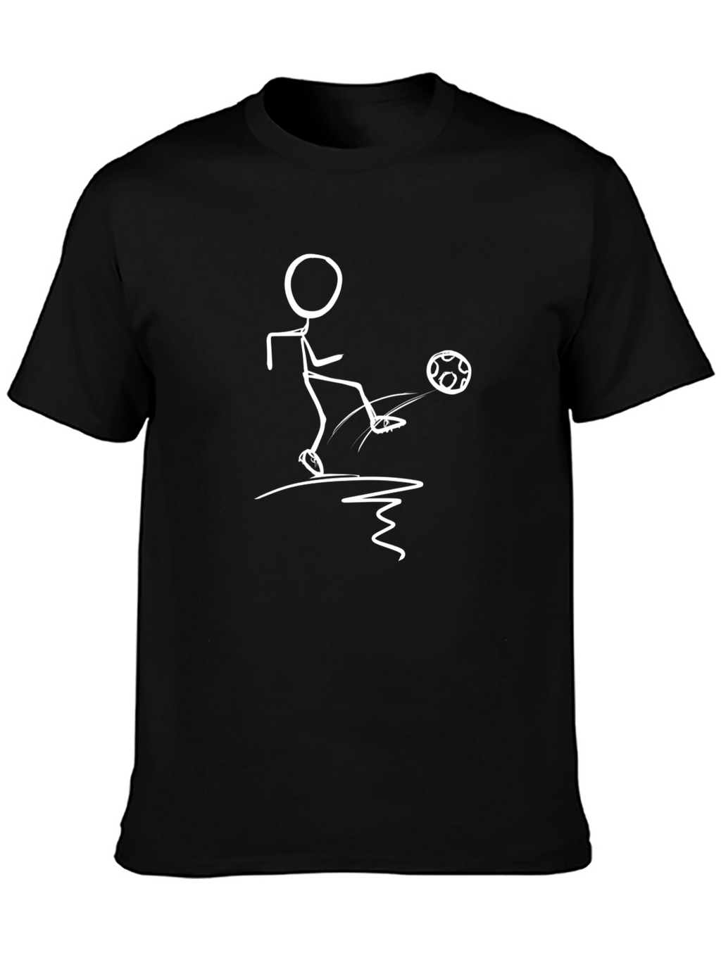 Soccer Stick Figure Graphic T-Shirt - Black