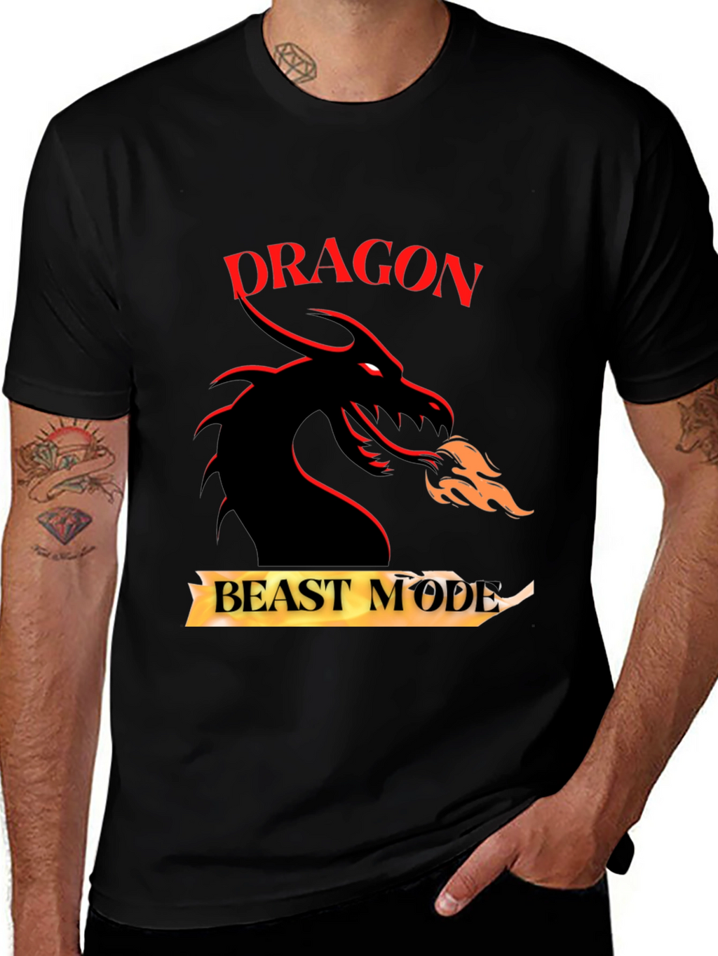 Dragon Beast Mode Graphic Tee - Black