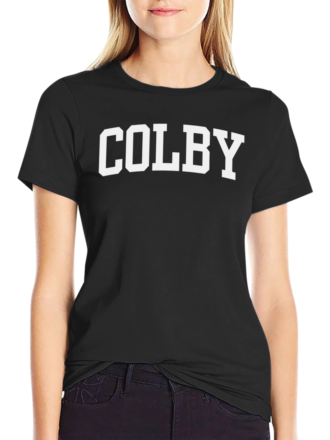 Colby Bold Varsity Style Black T-Shirt