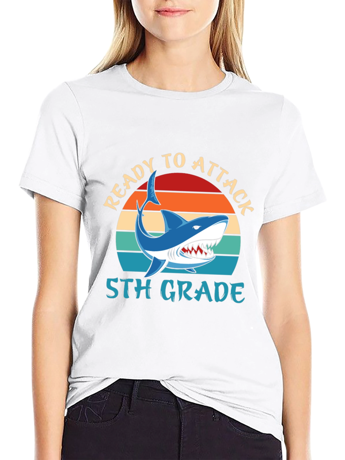 Ready to Attack 5th Grade Shark T-Shirt