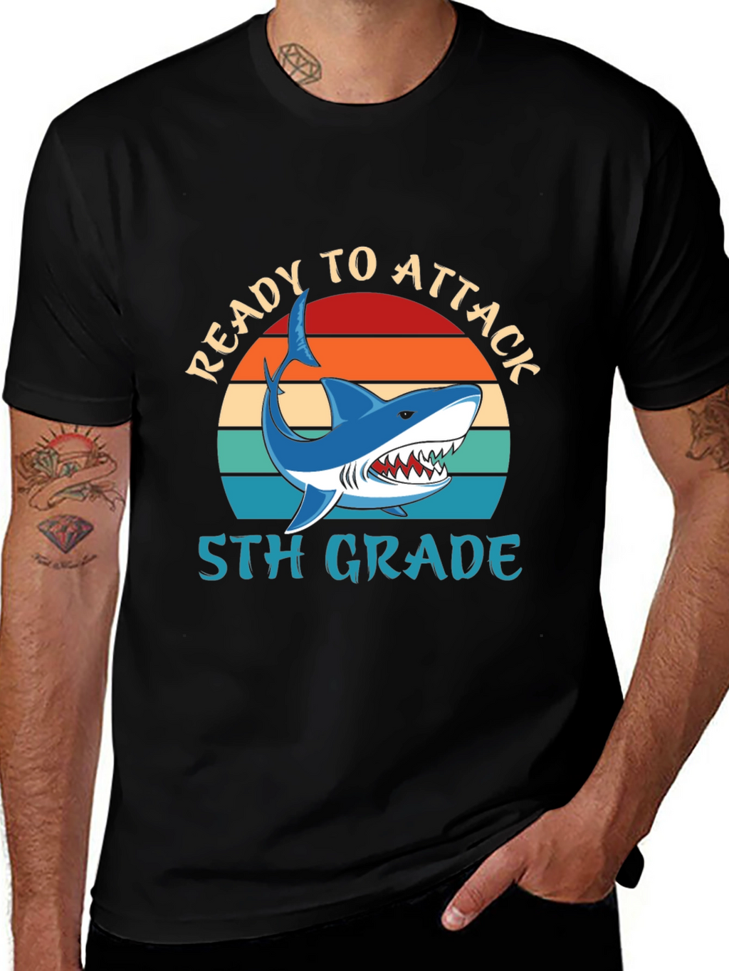 Ready to Attack 5th Grade Shark T-Shirt