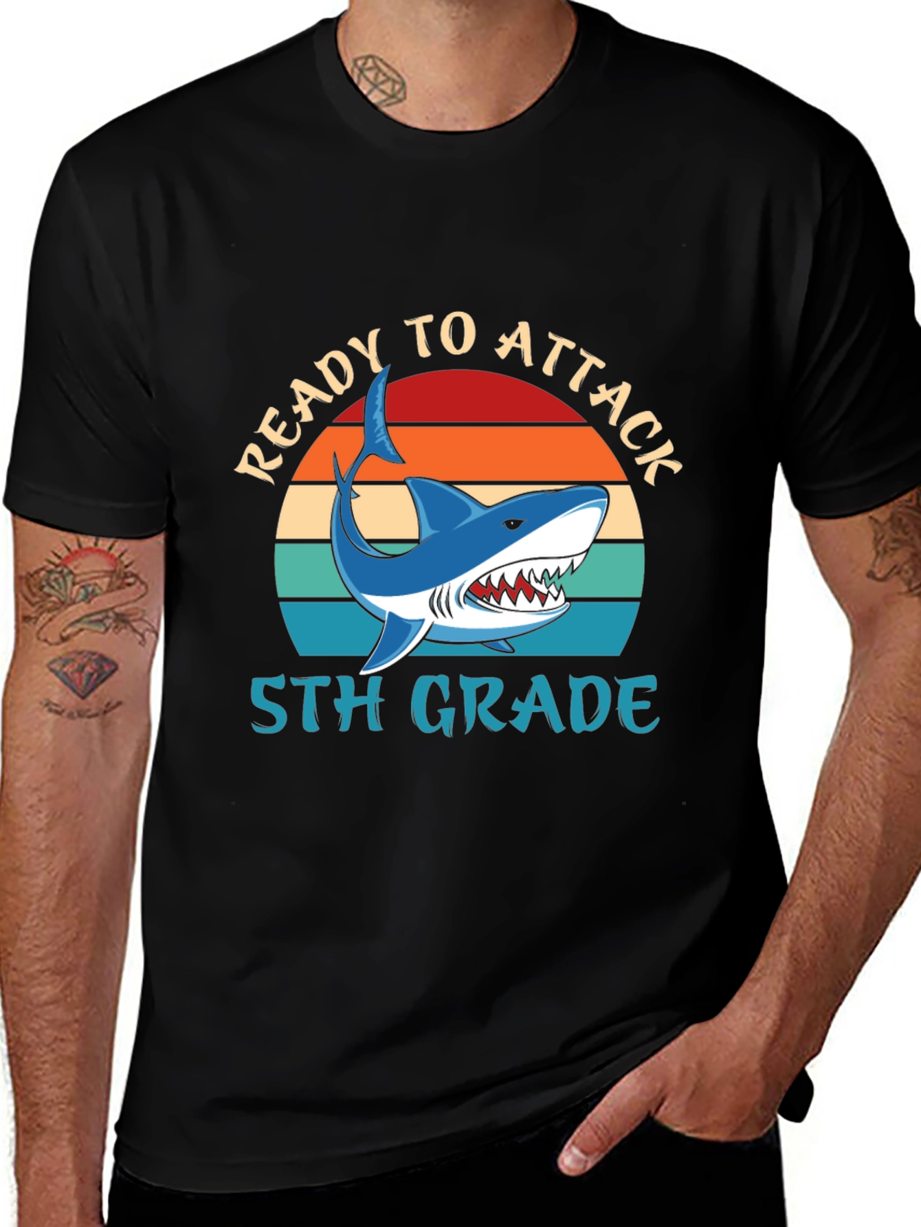 Ready to Attack 5th Grade Shark T-Shirt