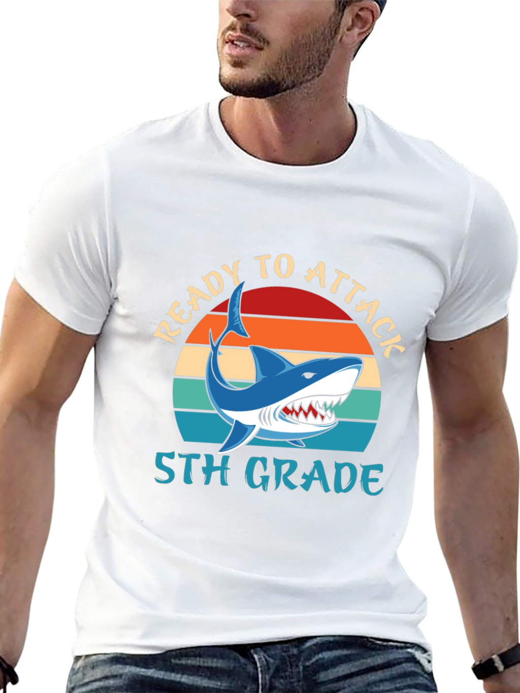 Ready to Attack 5th Grade Shark T-Shirt