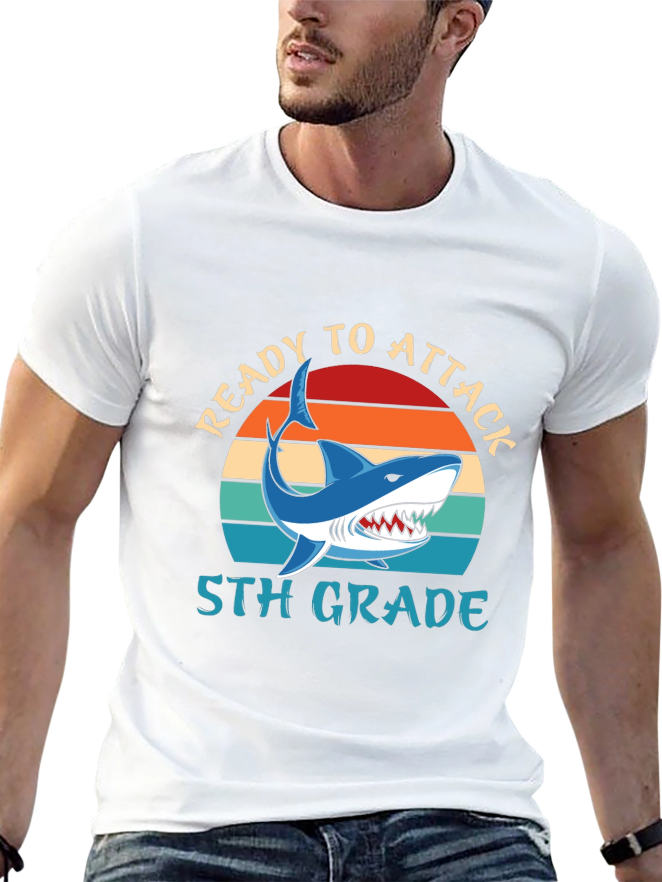 Ready to Attack 5th Grade Shark T-Shirt