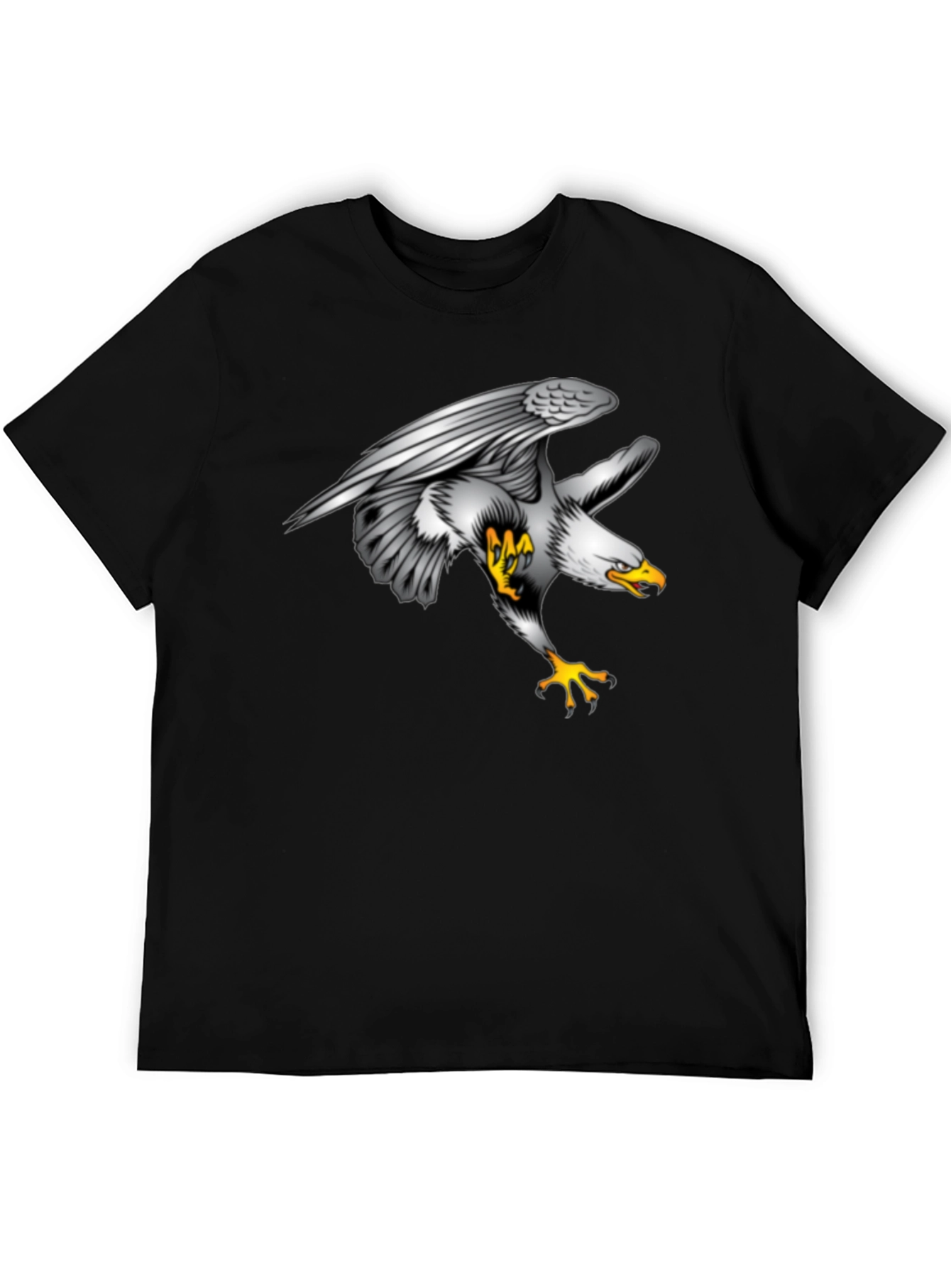 Eagle Graphic Print Black T-Shirt