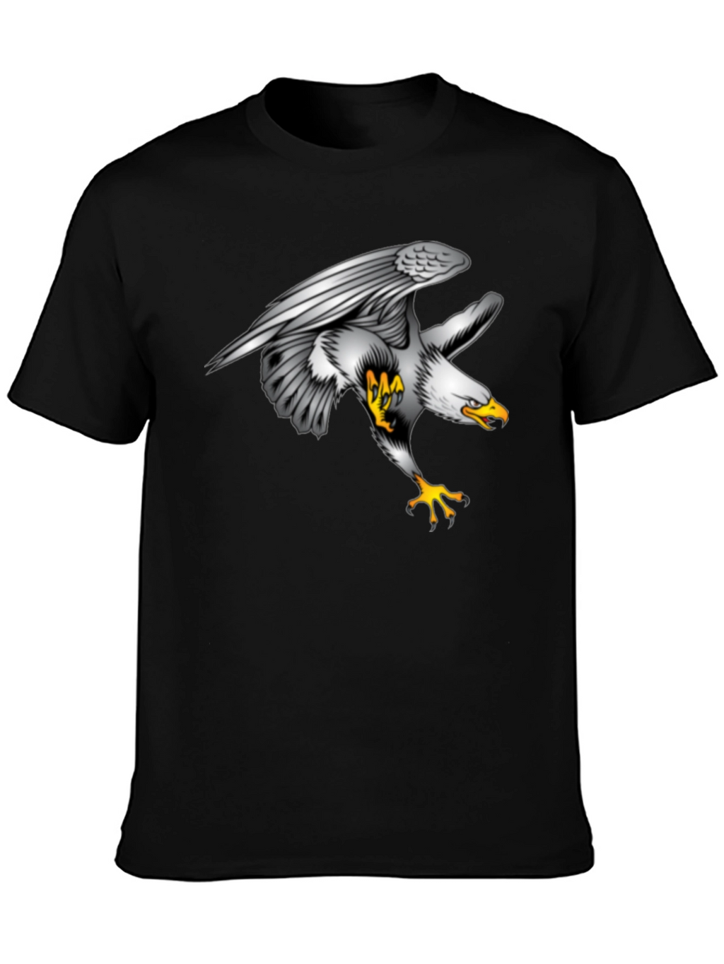 Eagle Graphic Print Black T-Shirt