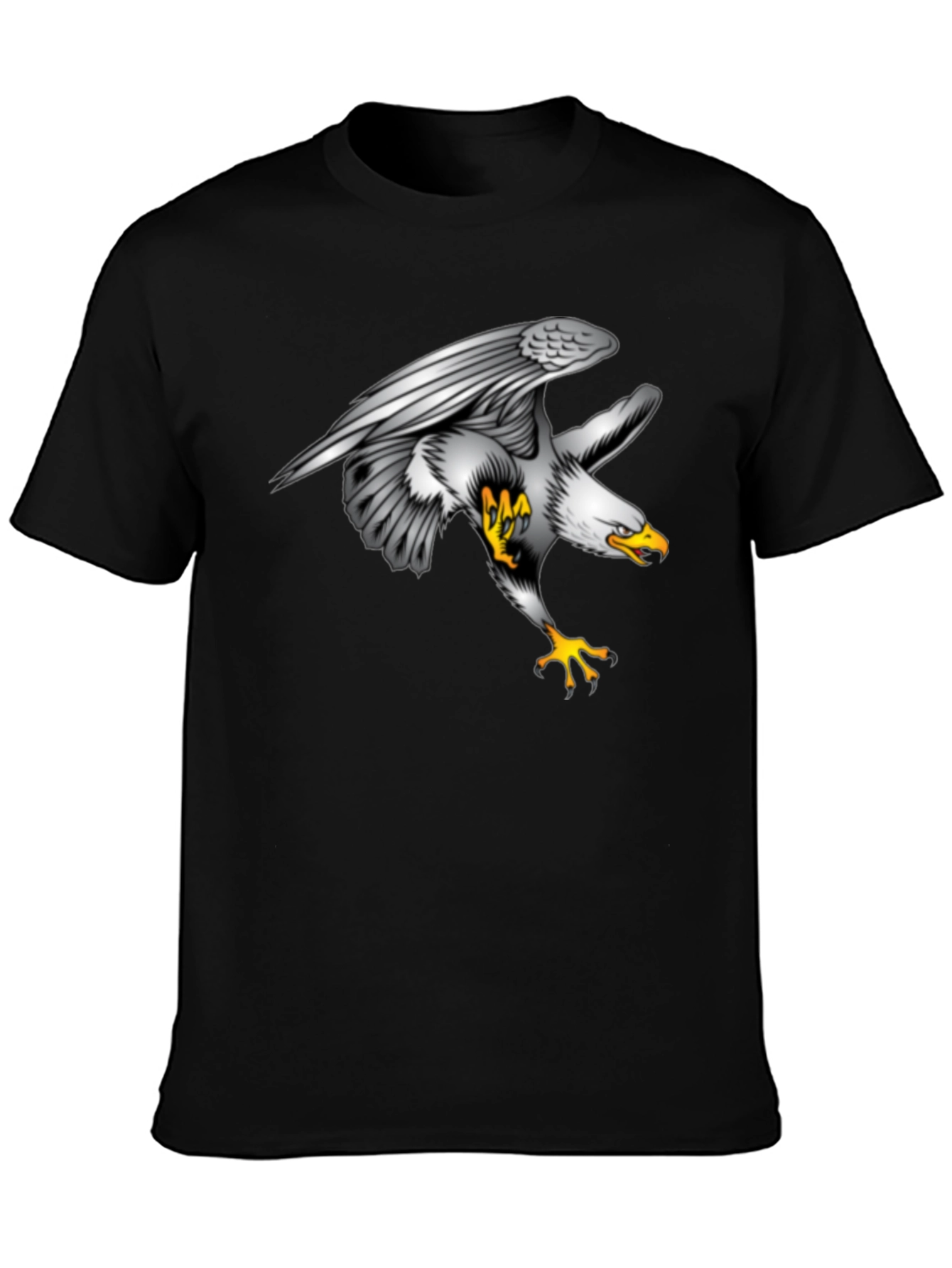Eagle Graphic Print Black T-Shirt