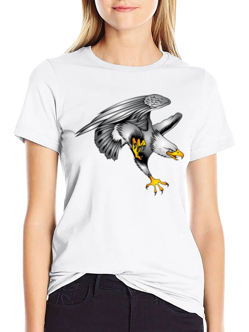 Eagle Graphic Print Black T-Shirt