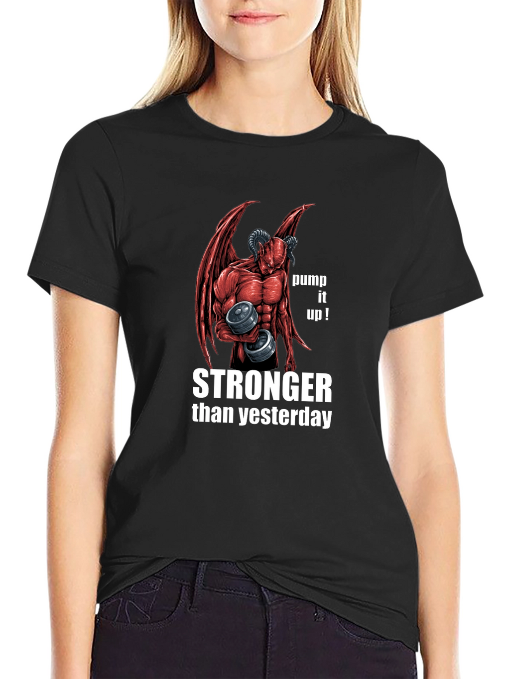 Stronger Than Yesterday Devil Workout T-Shirt